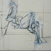 1st yr painter   spatial construction   ink & white conte