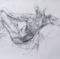 2nd year stone carver  life drawing  compressed charcoal