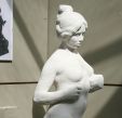 Reuben Marsh - Girl with ribbon - Portland stone (unfinished)