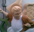 Detail of St Michael during Painting
