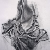 2nd year stone carver   drapery study   compressed charoal