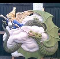 St Michael\'s Dragon, Polychromed, for St Michael\'s School in Exeter